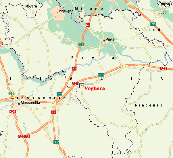 Cartina per raggiungere Voghera